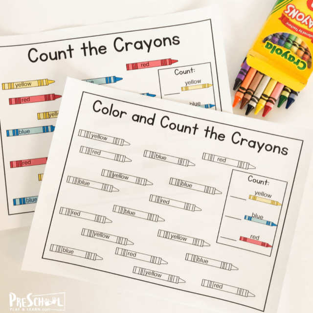 I Spy Colors - FREE Pritnable Crayon Preschool Worksheets