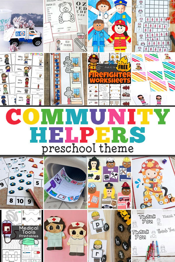 Learn all about nurses, firefighters, and construction workers with your preschooler using this Community Helpers Preschool lesson! Your kids will love these engaging community helpers activities, free community helper printables, and crafts featuring fire fighters, police officers, veternarians, doctors, and more.