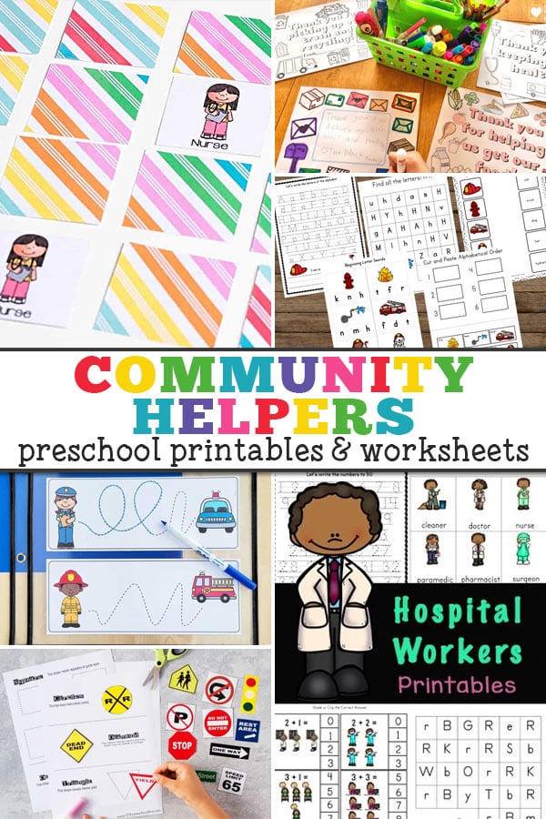 These community helper printables for preschool make adding activities to your learning theme quick an easy! Choose from a variety of free preschool community helpers worksheets and printables that your preschoolers will love!