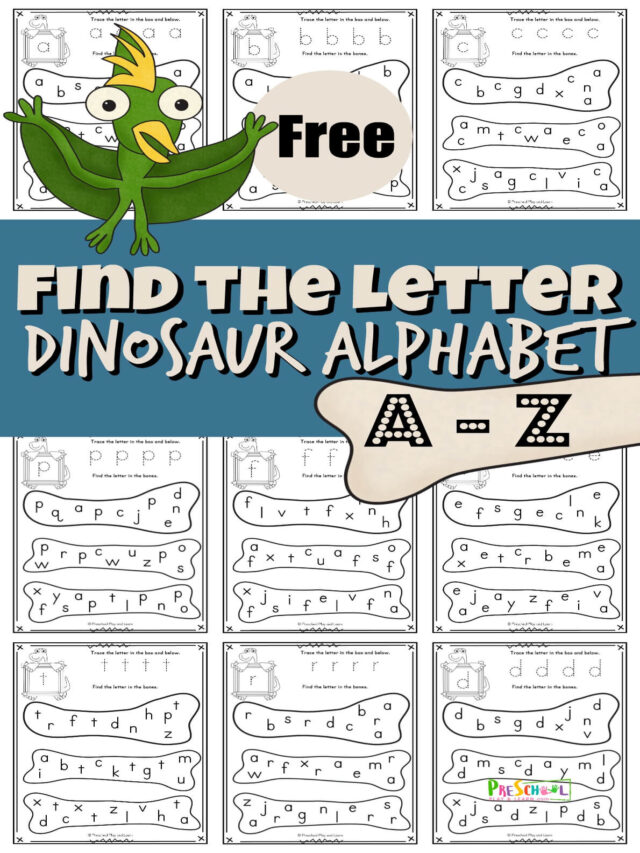 Dinosaur Find The Letter Worksheets Preschool Play And Learn