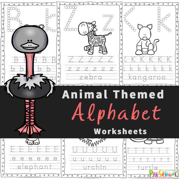 free animal alphabet worksheets for preschoolers