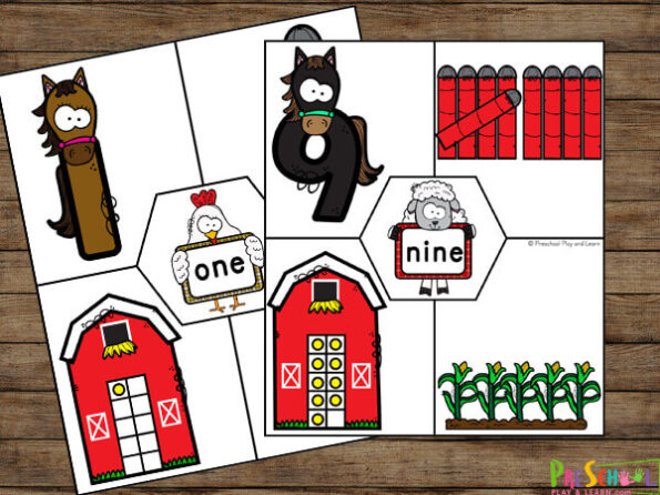 🚜 Farm Count To 10 Free Printable Puzzles