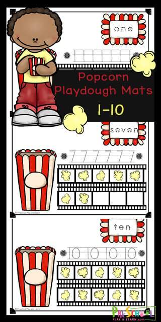 FREE Printable Number Playdough Mats: Count 1-10