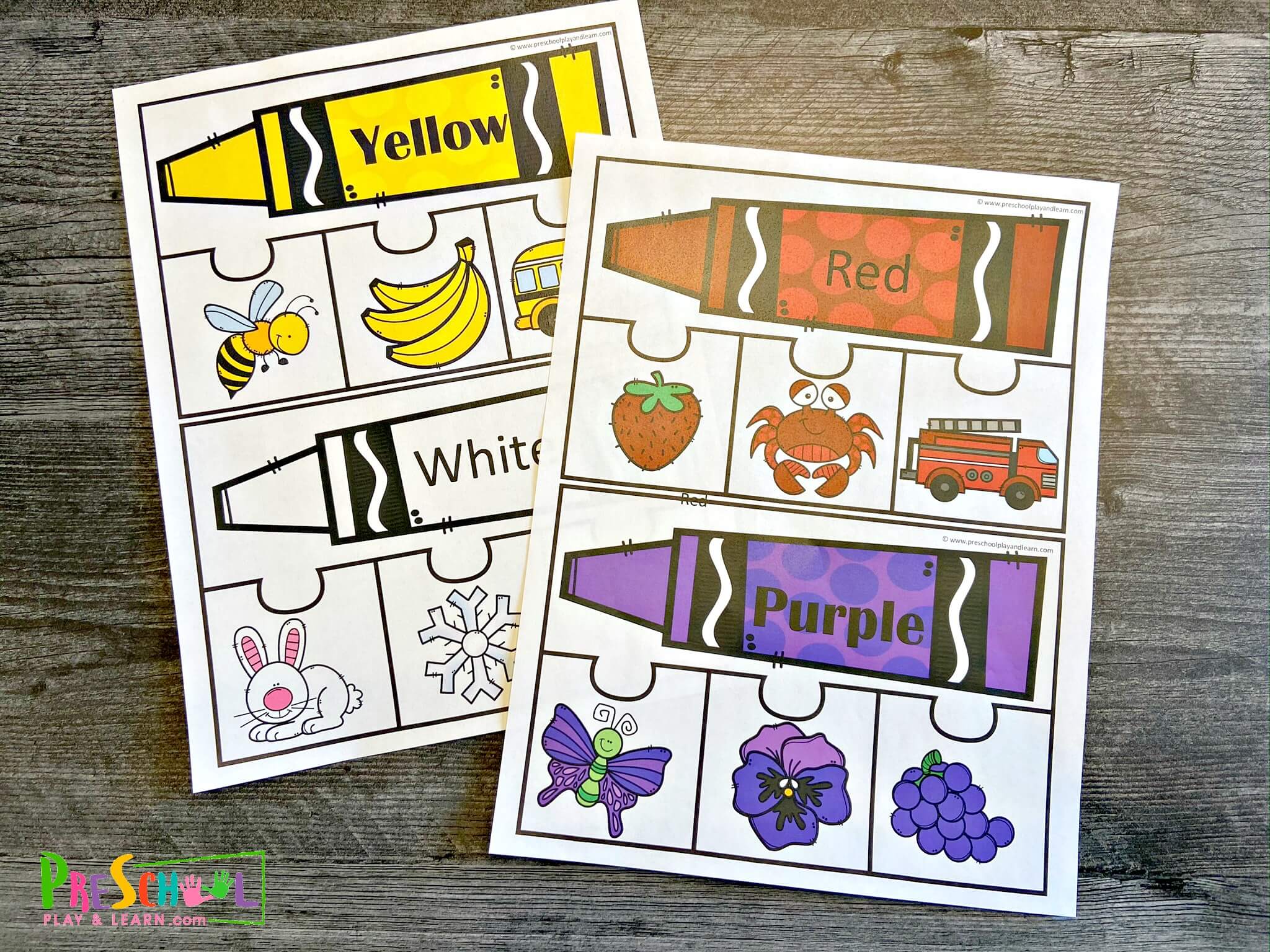 FREE Printable Color Puzzles - Fun Color Activity for Preschoolers