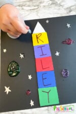 🚀 Space Name Craft for Preschoolers