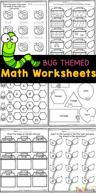 free free printable bug preschool math worksheets