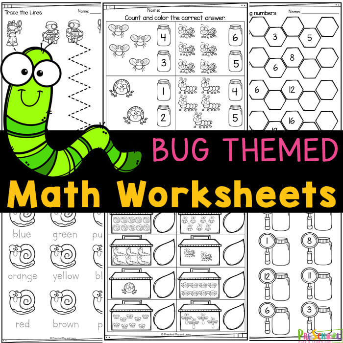  FREE Bug Preschool Math Worksheets