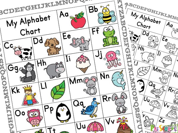 alphabet chart printables a to z teacher stuff printable pages and