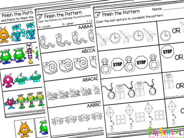 free pattern worksheets for preschoolers