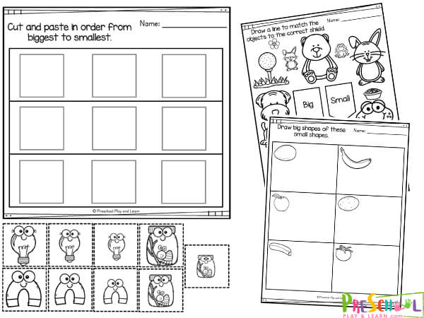 Free Printable Big And Small Worksheets For Preschool Pdf