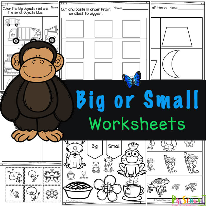 Big Small Size Worksheet for Kindergarten Template