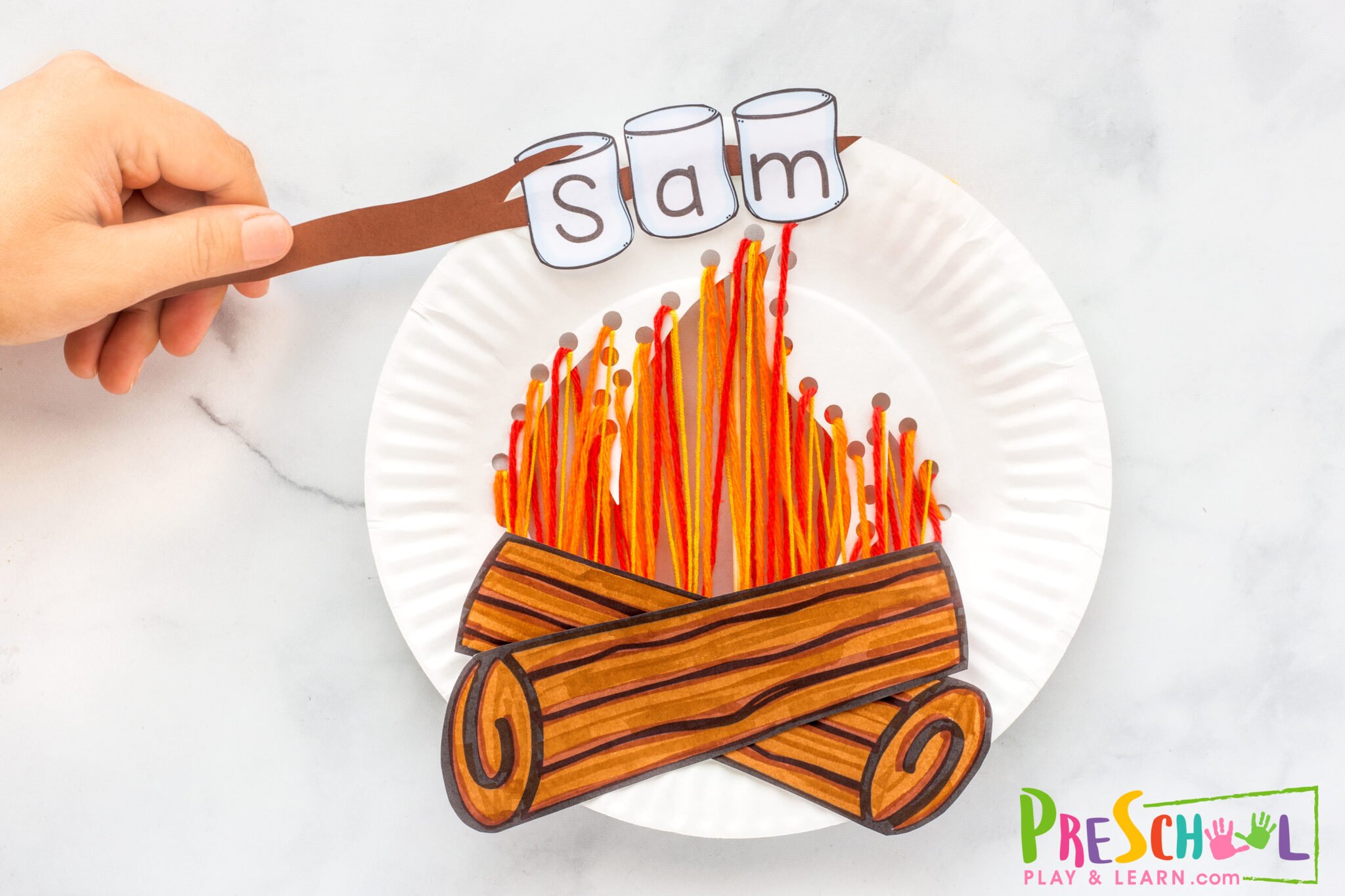 🔥 Camping Name Craft for Preschool Kids