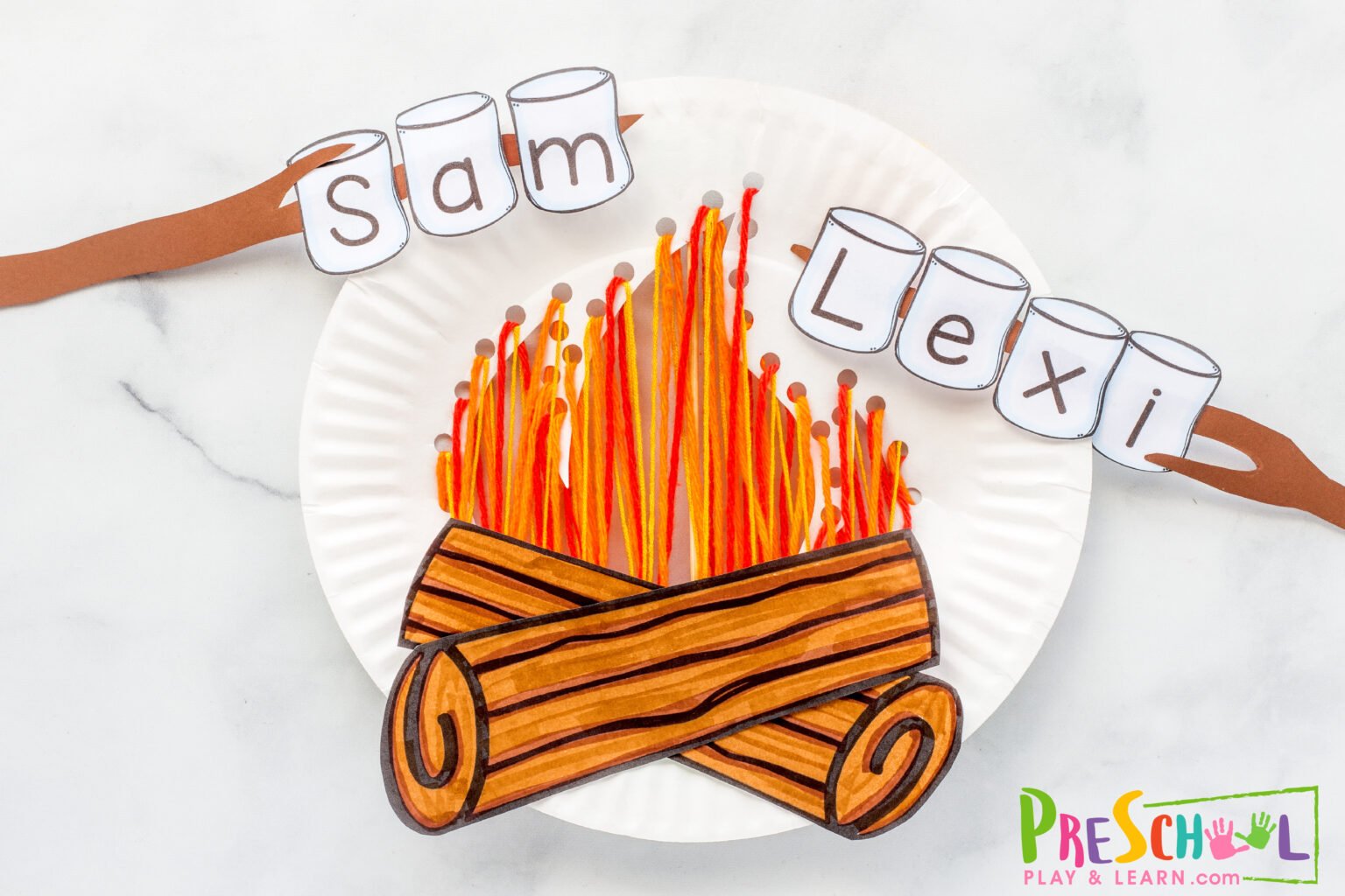 camping-name-craft-for-preschool-kids