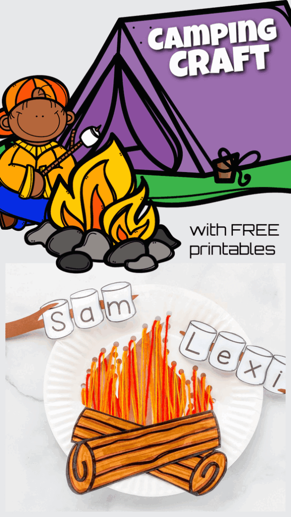 🔥 Camping Name Craft for Preschool Kids