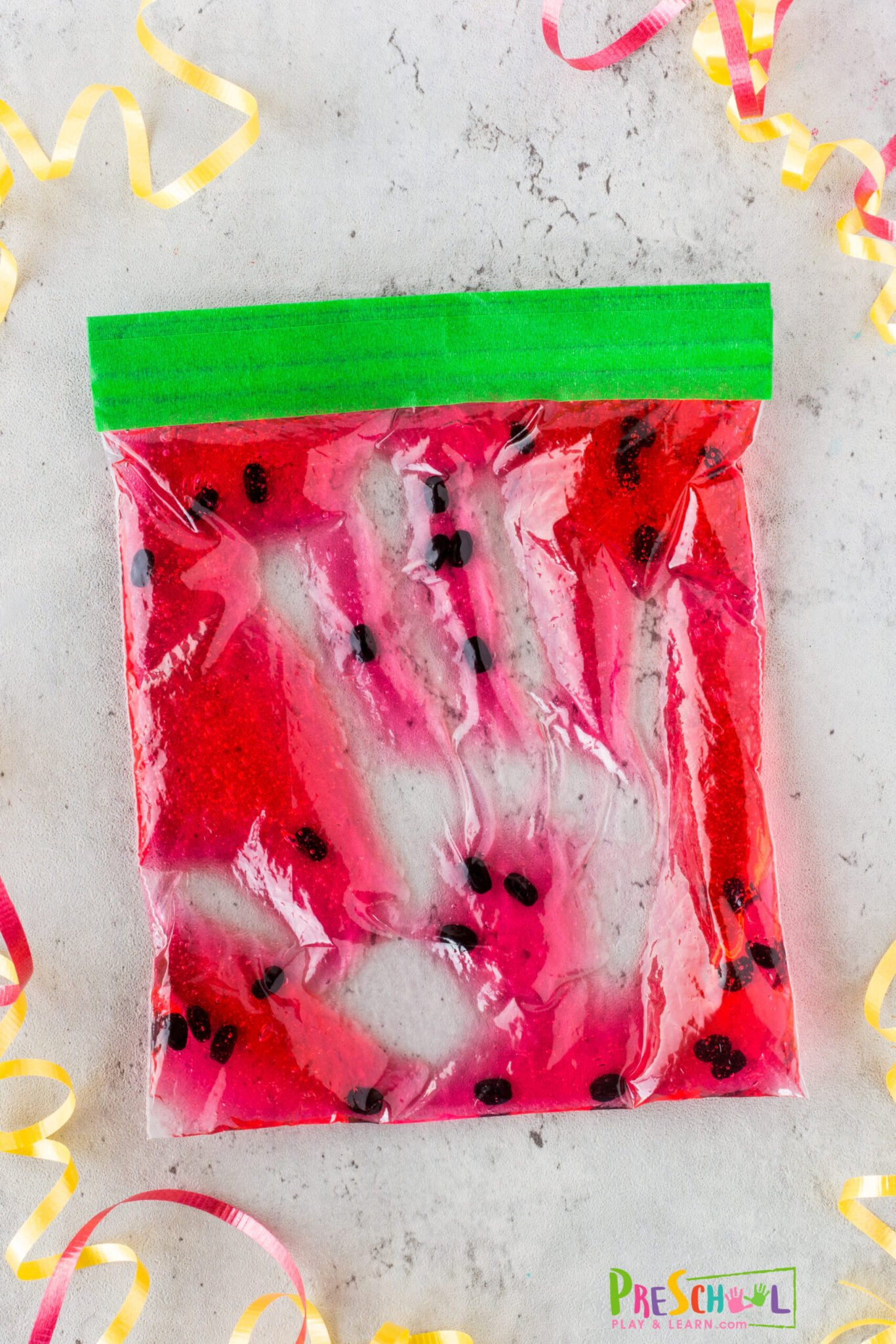 🍉 Watermelon Squish Bag Activities for Preschoolers