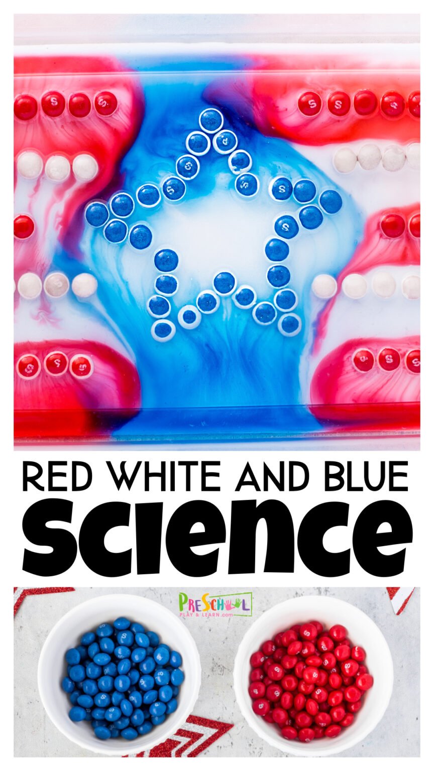 🦅 Red White and Blue Candy Science Experiment for Independence Day