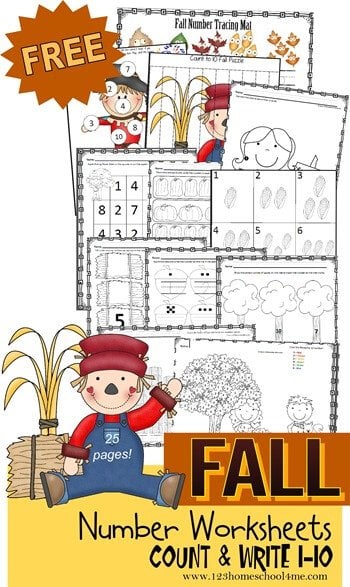 🍂 FREE Printable Fall Counting Book for Preschoolers