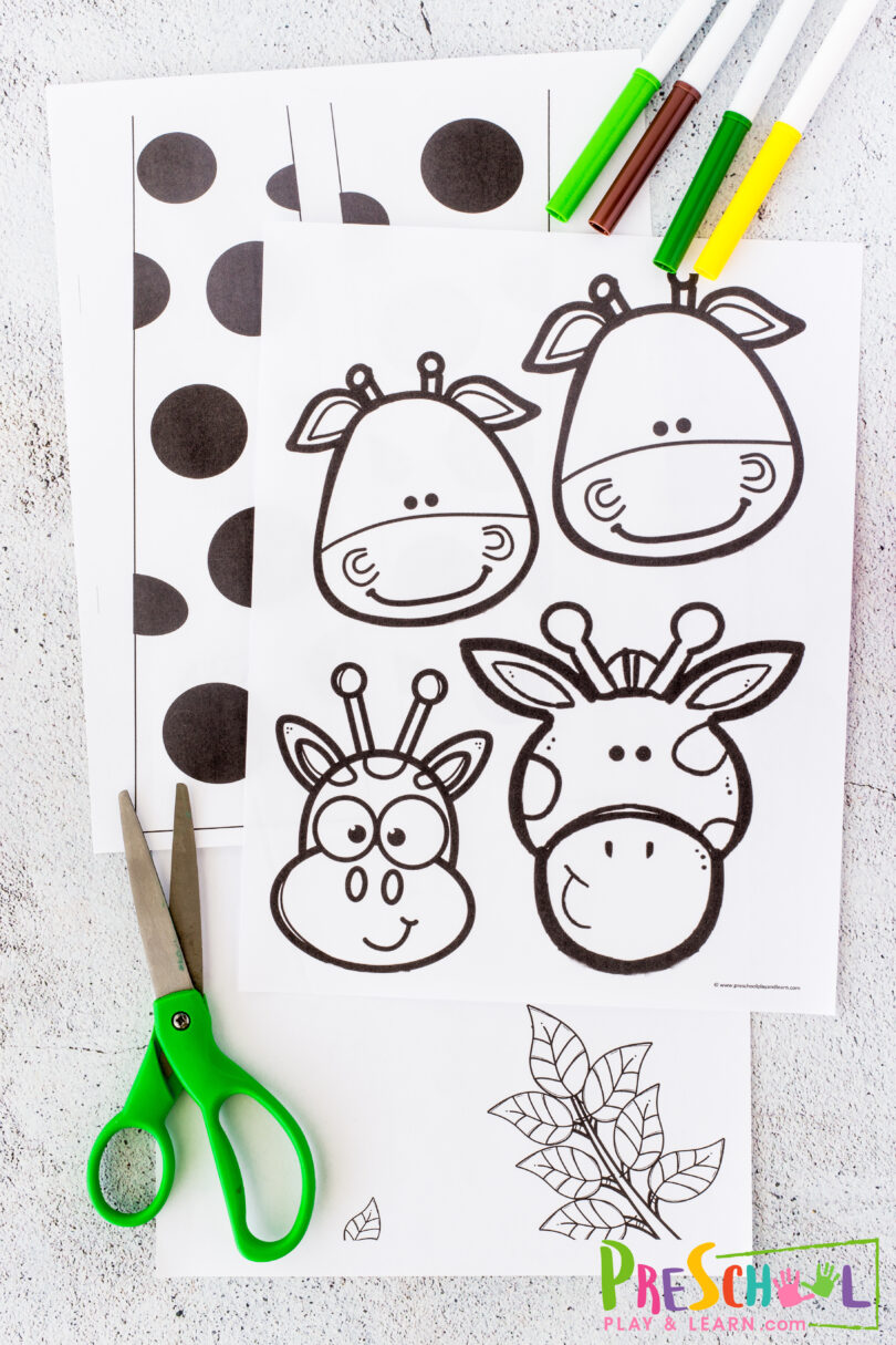 🦒 Cute FREE Printable Giraffe Paper Craft for Preschoolers