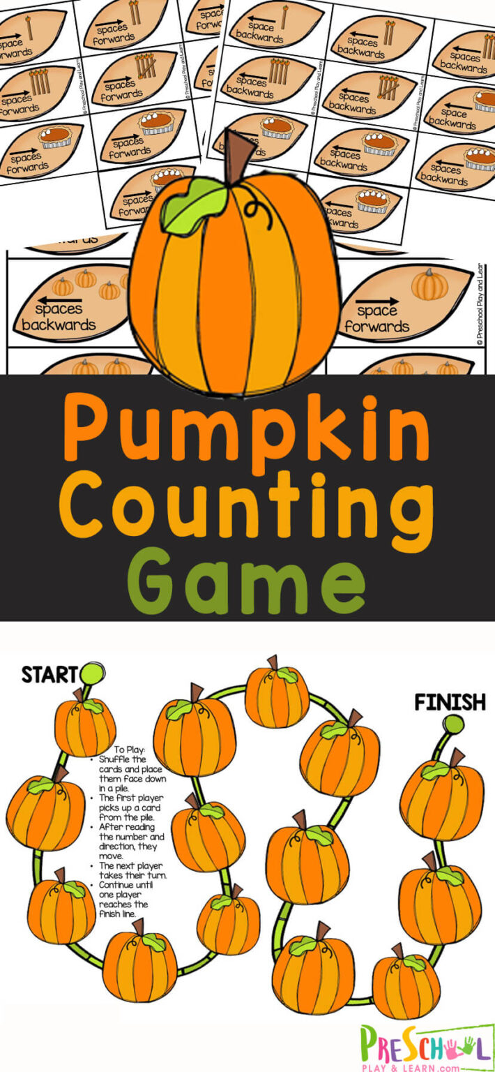 FREE Pumpkin Math Counting Game for Preschoolers