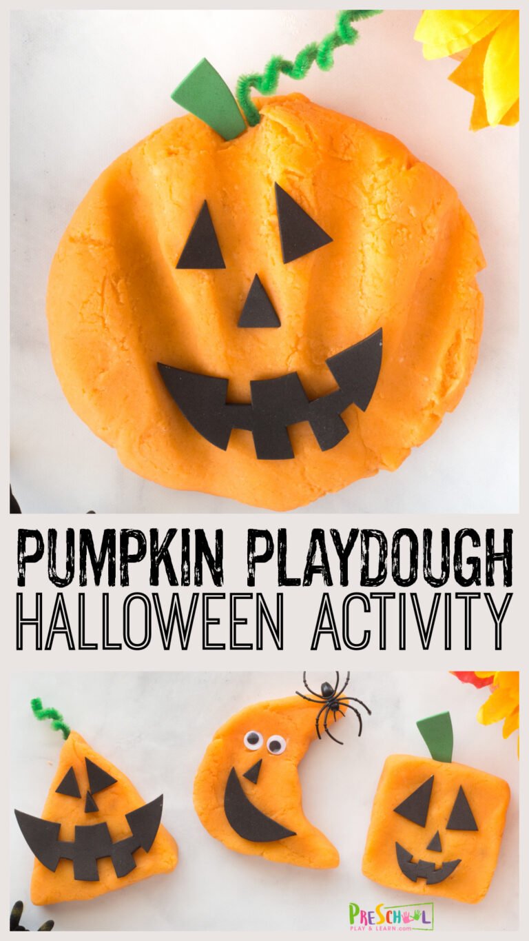 Spookley the Square Pumpkin Playdough Shape Activity for Preschoolers