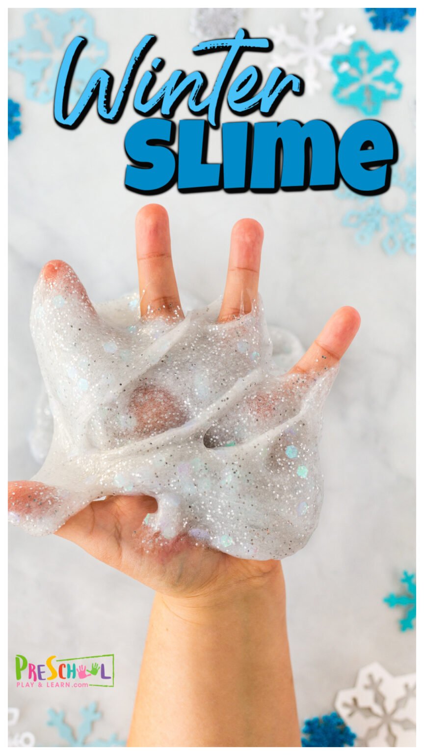 ⛄ Winter Snow Slime Recipe Activity for Kids