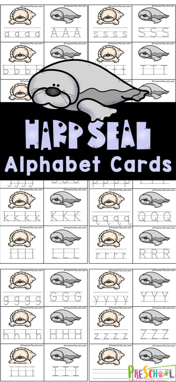 FREE Printable Harp Seal ABC Alphabet Cards