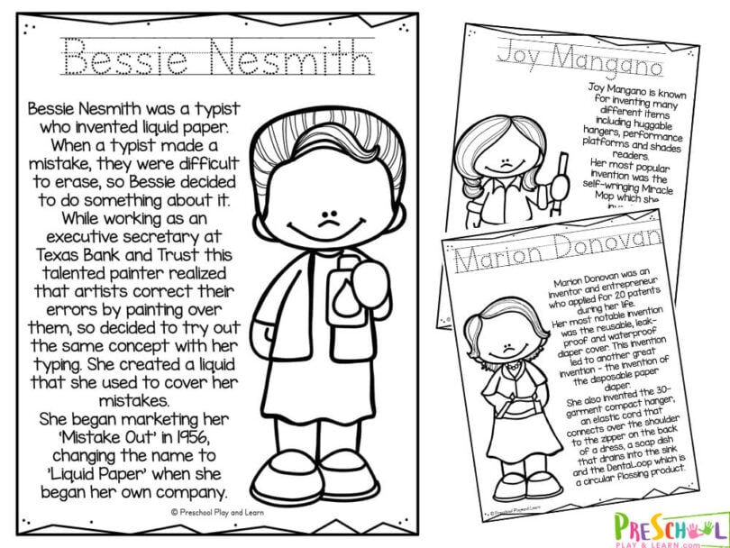 FREE Famous Female Scientists and their Inventions Coloring Pages