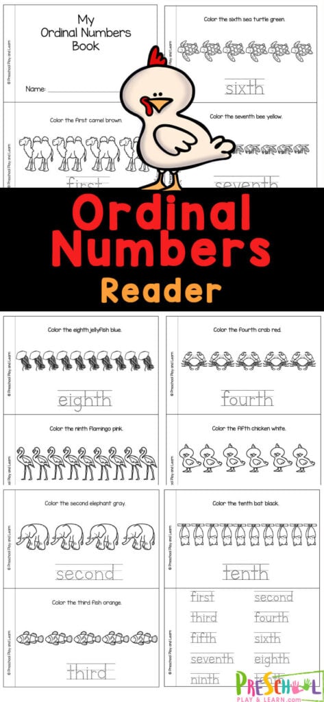 free ordinal numbers printable reader