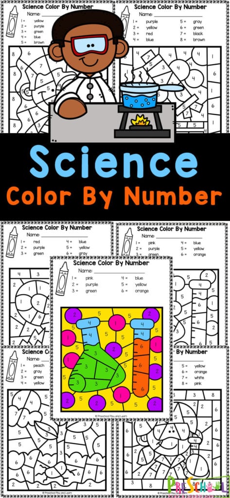 🧪 FREE Printable Science Color by Number Worksheets
