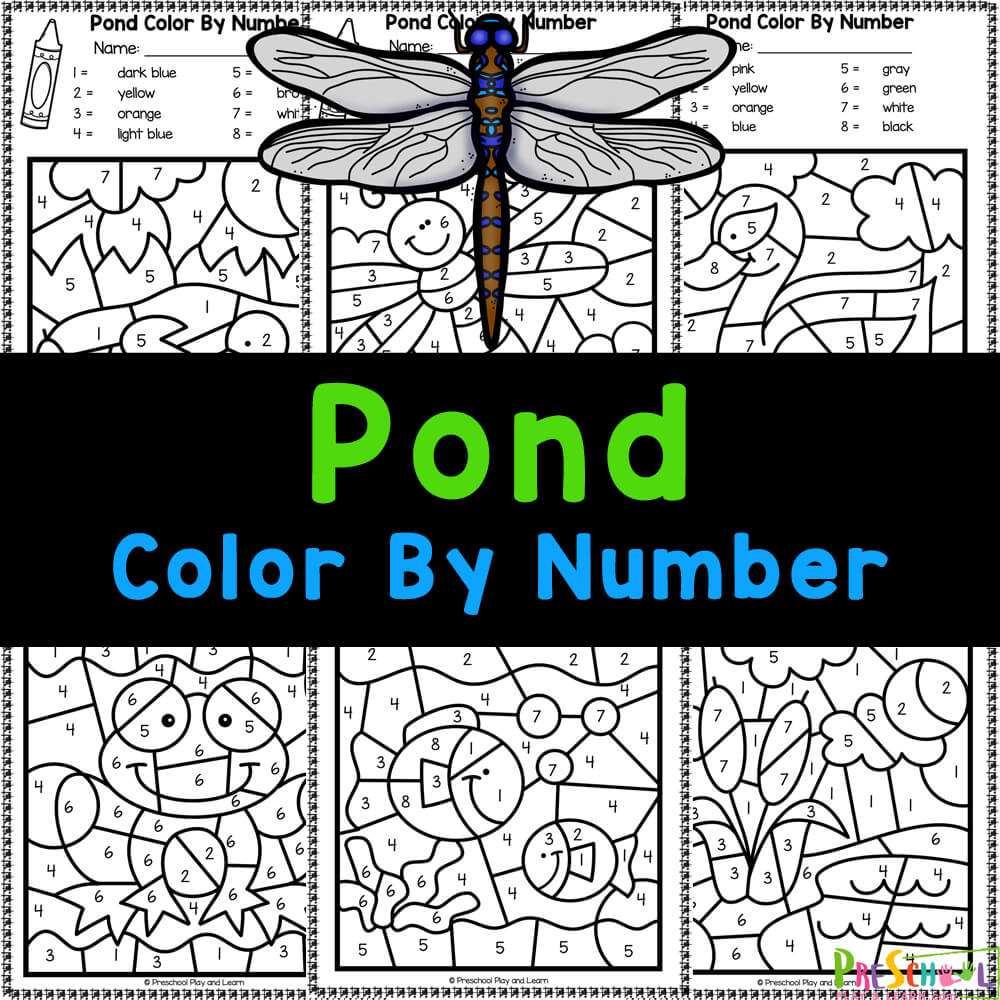 free-printable-pond-animals-color-by-number-worksheets