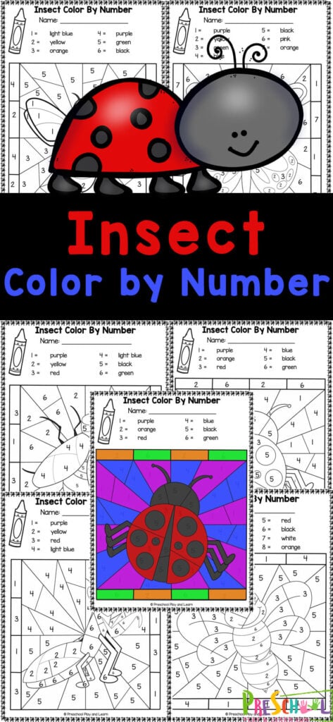 10 Spring Color by Number Worksheets for Preschoolers
