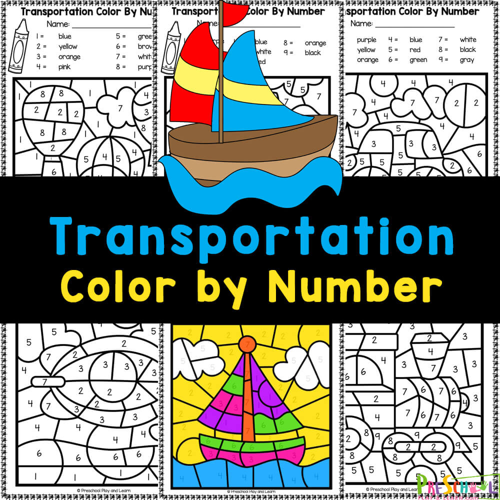 Color by Number Printable for Kids, Preschool Coloring Pages, Kindergarten  Homeschool, Paint by Number Children, Spring Activity Sheet