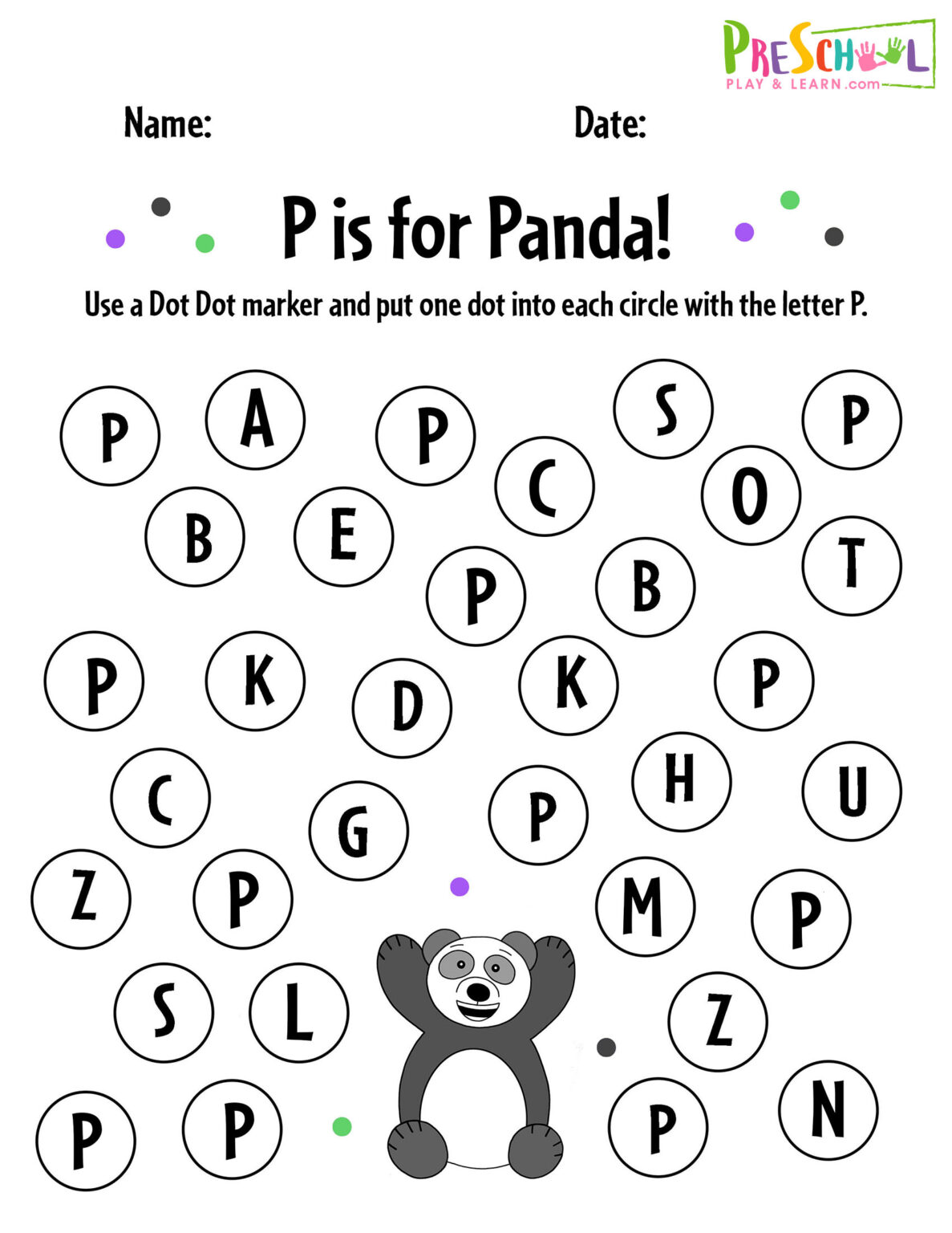 🐼 FREE Printable Panada Worksheets for Preschool