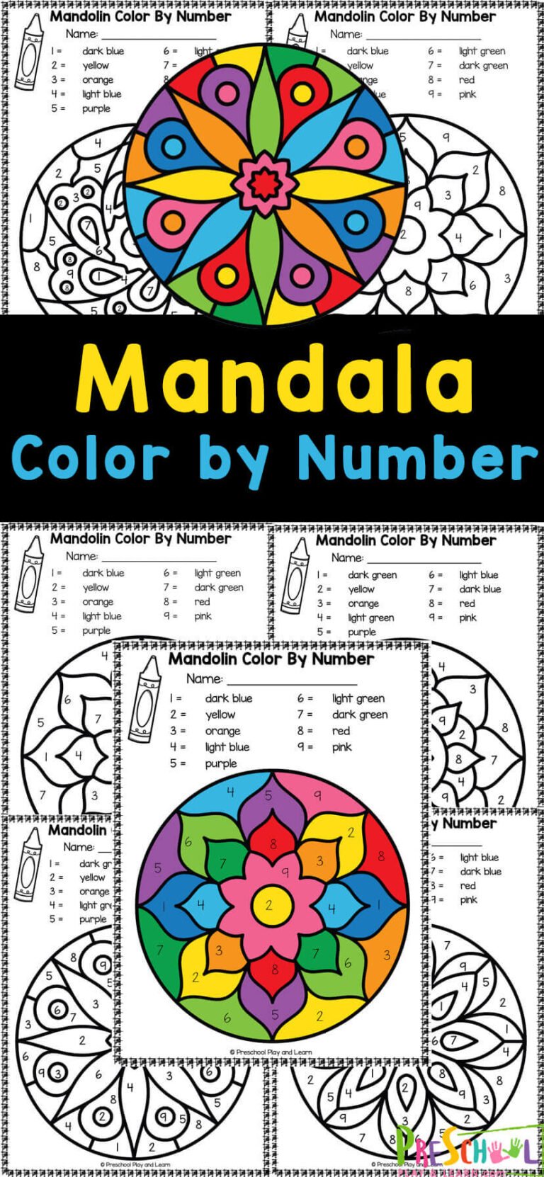 Colour By Number Mandala
 FREE Printable Mandala Color by Number Worksheets