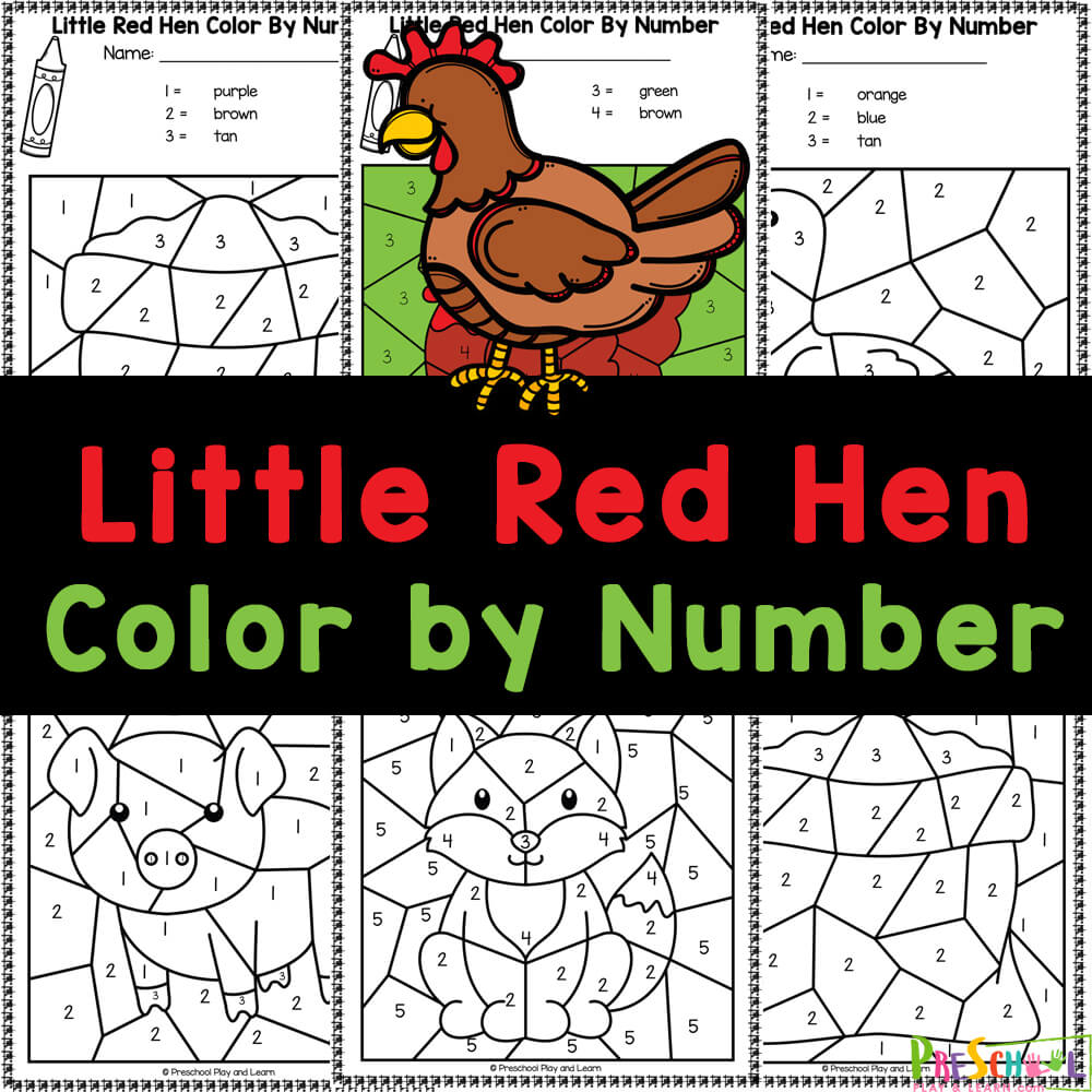 FREE Printable Little Red Hen Color By Number Worksheets Atelier yuwa ciao jp