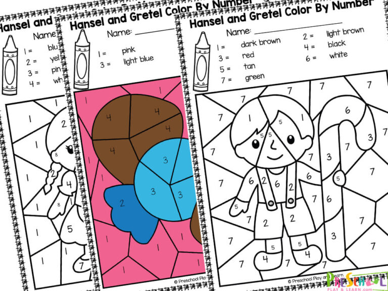 FREE Hansel and Gretel Color By Number Coloring Pages