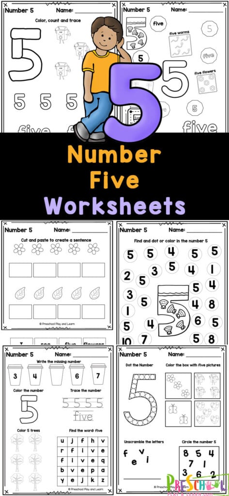 Printable number 5  Printable numbers, Free printable numbers