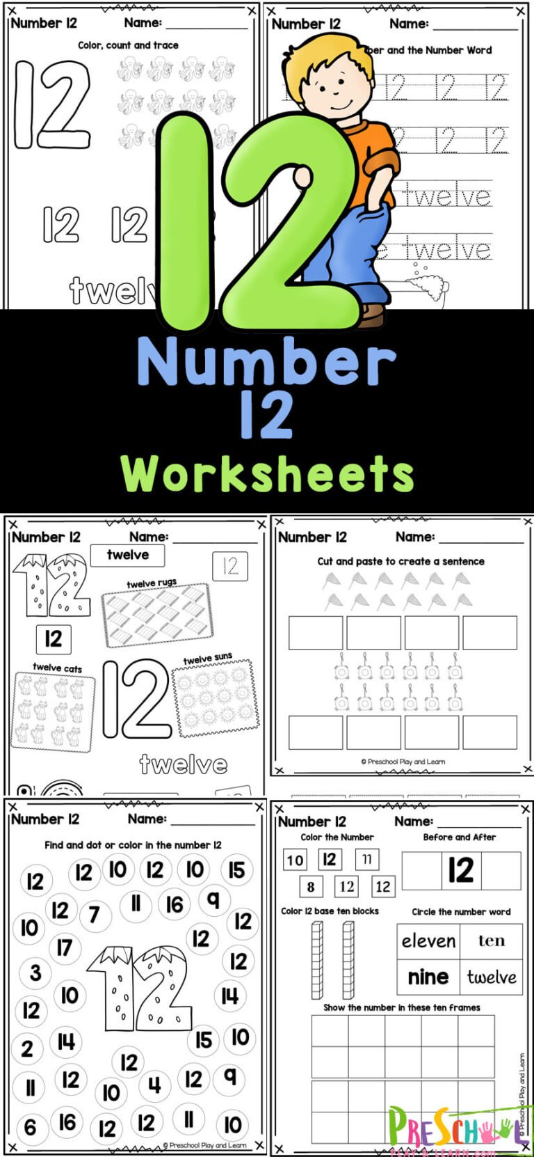 Number 5 Worksheets for Preschoolers