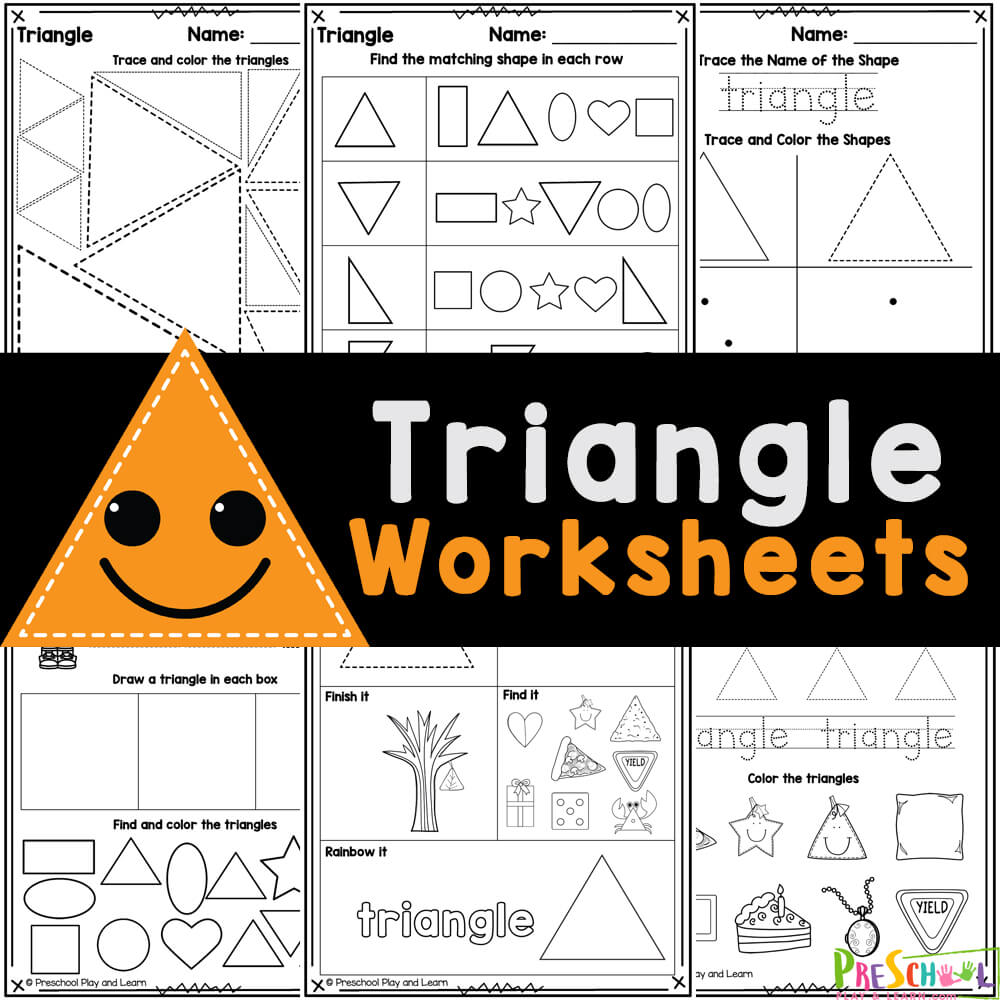 🔺Free Printable TRIANGLE Shape Worksheets for Preschool