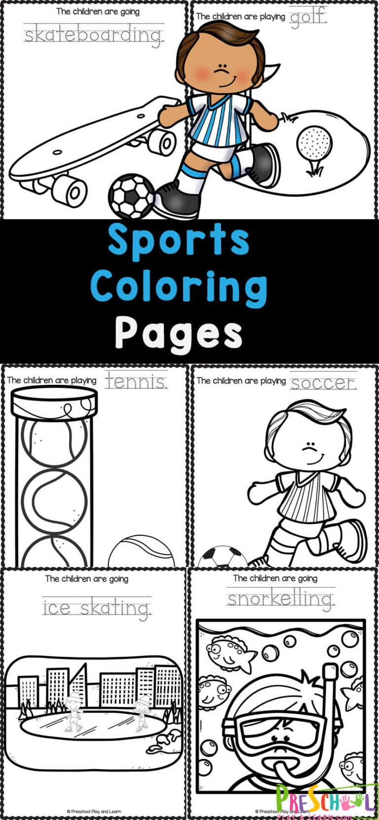 FREE Printable Sports Coloring Pages for Preschoolers