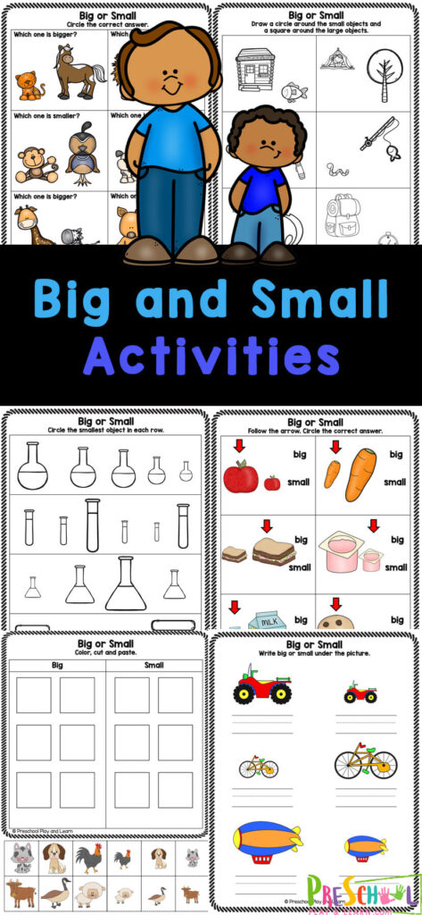 Big and Small Concept Activities with FREE Math Worksheet