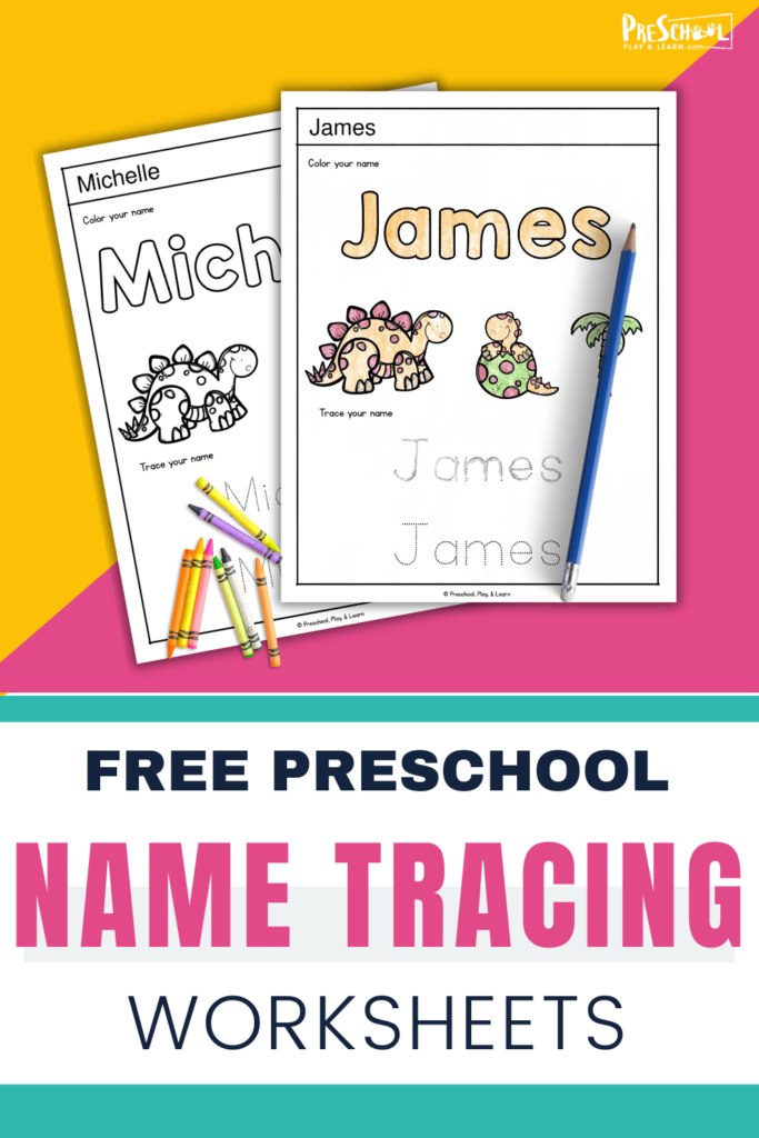 Need a quick and easy activity to help preschoolers learn how to write their names? Grab our editable free name tracing worksheets for preschool. Simply type your child's name on the table and watch the worksheets fill in like magic. You can create name tracing worksheets for up to 5 children at once, which is perfect for teachers to use with pre-k and kindergarten age students!