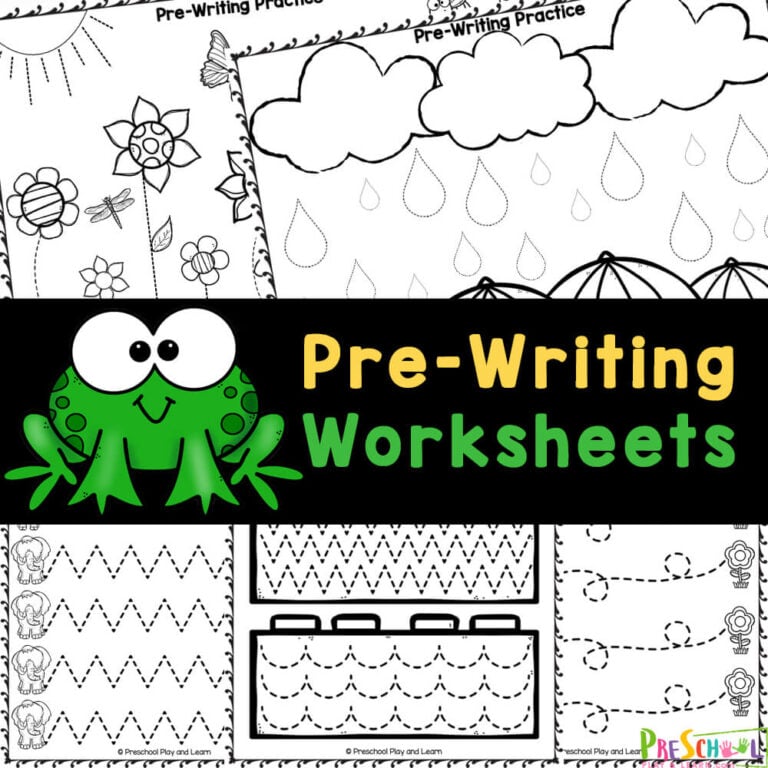 FREE Printable Pre-Writing Practice Worksheets for Pre-k