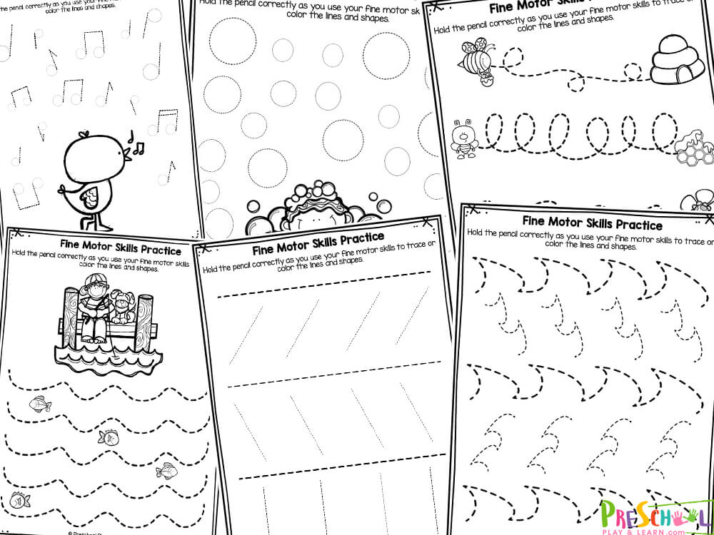 These free tracing worksheets come in black and white. You could laminate the tracing lines worksheets for 3 year olds for durability and then your child could use a dry erase marker to trace the lines to work on their handwriting skills! Or, they could trace the lines before they cut them out, working on both their handwriting and scissor writing skills.

Whether you are a parent, teacher, homeschooler, daycare provider, or planning a camp – you will love these no-prep fine motor skills activity for kids of all ages from toddlers, preschoolers, and kindergartners! This pre-writing activity would also be great used as part of a unit study on tracing, cutting and more.