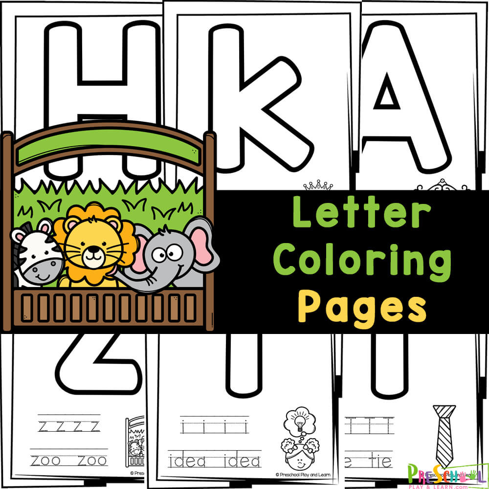 Get these FREE printable letter coloring pages to make learning the alphabet fun and simple with preschool worksheets!