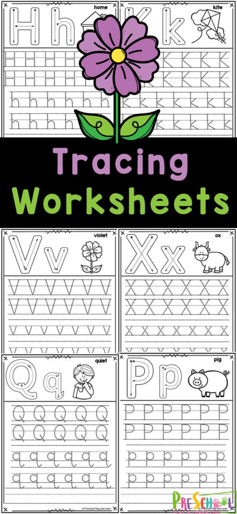 Before children can write letters independently, they need some help tracing those alphabet characters. These line worksheets for preschool are a great way to get preschoolers ready to write letters. Simply print the preschool worksheets tracing lines and you are ready to get practicing with no-prep, free line tracing for preschool.