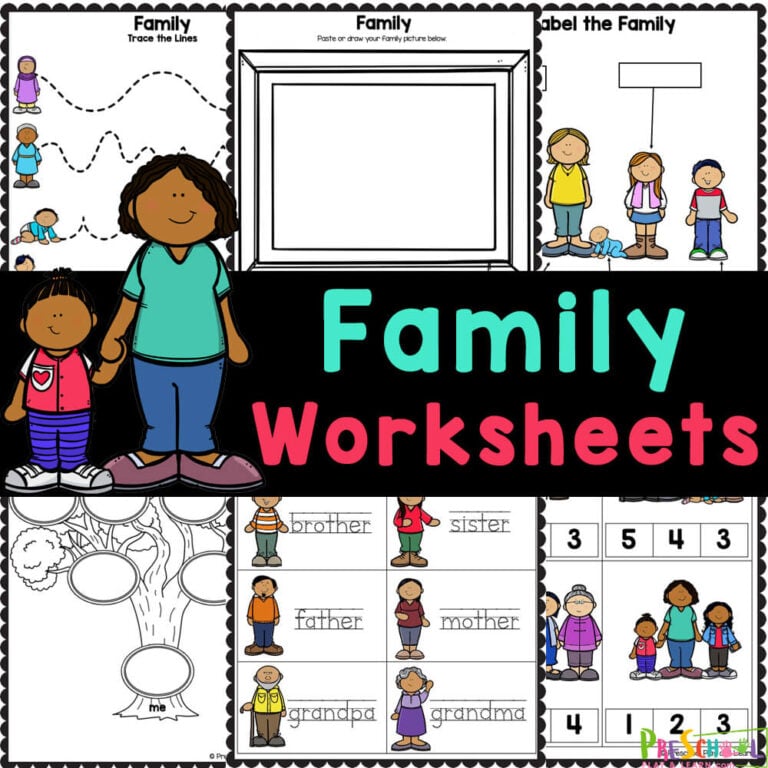 FREE Printable Family Worksheets for Preschool