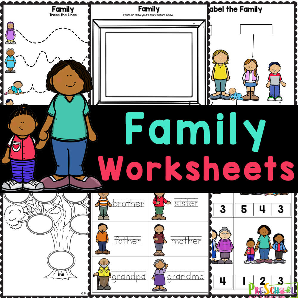 Help your preschoolers learn about their families with these FREE printable family worksheets for preschool students.