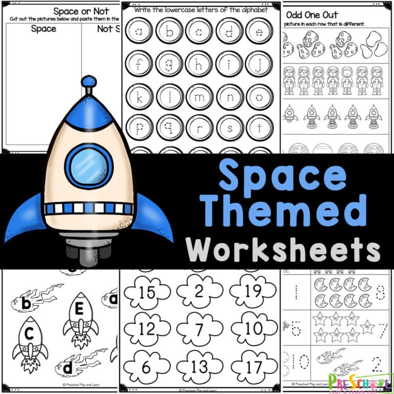 FREE Printable Space Worksheets for Preschoolers