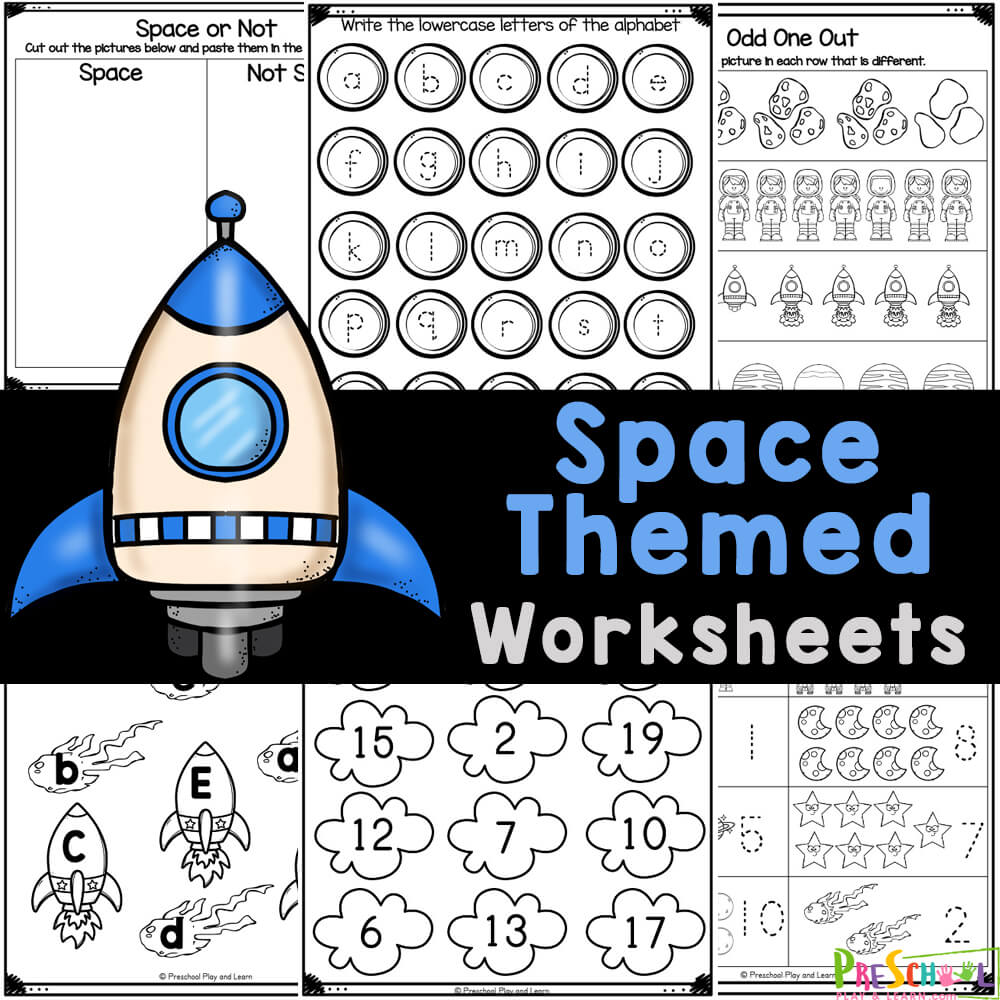 Make learning fun with these outer space-themed worksheets for preschoolers including a variety of preschool skills. FREE Printable!!